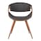 Armen Living Butterfly Mid-Century Dining Chair in Walnut Finish and Charcoal Fabric LCBUCHWACH - alternate 2